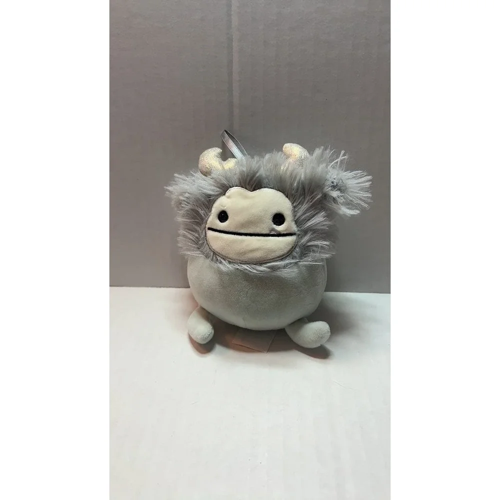 Plush Monster Toy with Fluffy Fur and Metallic‎ Horns